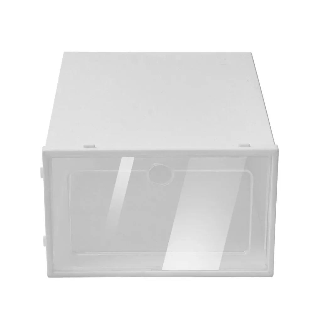 24-Pack Stackable Clear-Front Shoe Storage Boxes, White